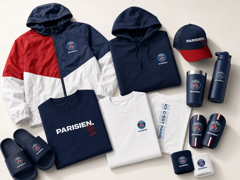 Coleção PSG Academy: camisetas, jaquetas, bonés e garrafas